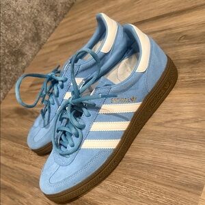 Adidas Light Blue and White Trainers